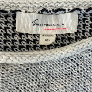Vince Camuto Black and White Poncho